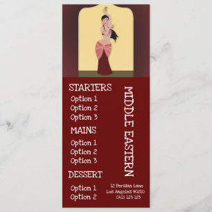 Menu du Moyen-Orient de dîner de restaurant