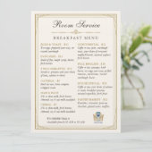 Menu du petit-déjeuner en room service de la chamb (Debout devant)