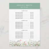 Menu du prix du champ fleur sauvage (Devant)