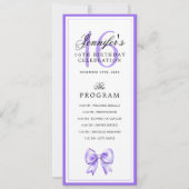 Menu du programme d'anniversaire 16 ans Elegant Vi (Devant)