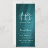Menu du programme d'anniversaire 16 ans Turquoise (Devant)