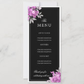 Menu du programme d'anniversaire 90 ans Fleurs ros (Dos)