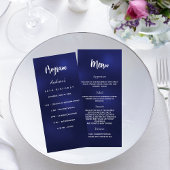 Menu du programme d'anniversaire bleu marine