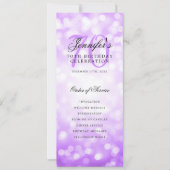 Menu du programme d'anniversaire élégant violet Bo (Devant)