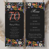 Menu du programme de 70e anniversaire floral Merci