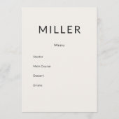 Menu du Programme de Mariage Architectural (Dos)