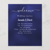 Menu du programme de mariage bleu marine blanc (Devant)