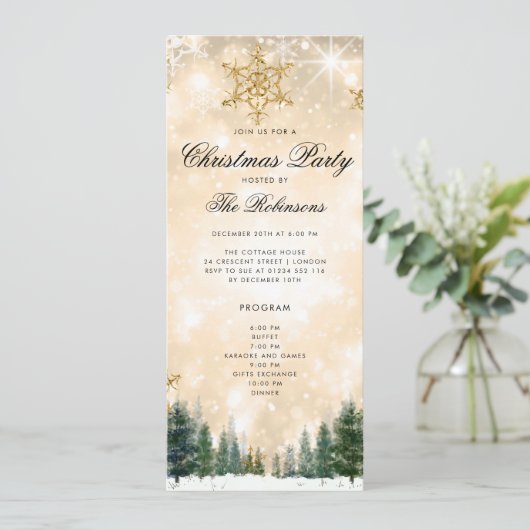 Menu du programme des Invitations de Noël d'hiver  (Debout devant)