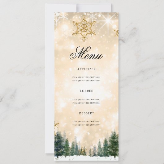 Menu du programme des Invitations de Noël d'hiver  (Dos)