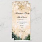 Menu du programme des Invitations de Noël d'hiver  (Devant / Derrière)