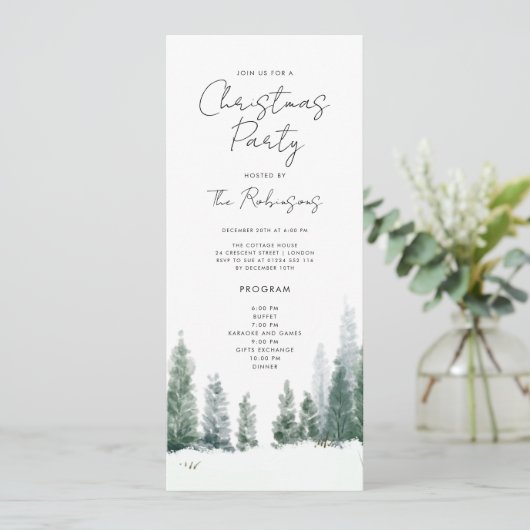 Menu du programme Invitation de Noël d'hiver simpl (Debout devant)