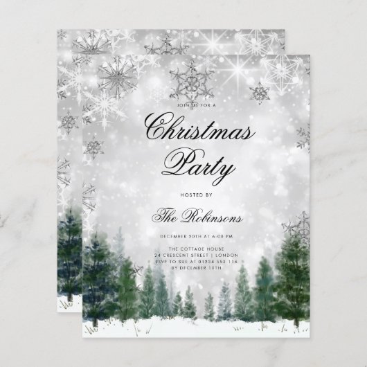 Menu du programme Invitation Silver Winter Wonderl (Devant / Derrière)