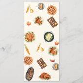 Menu du repas de Thanksgiving de dinde (Dos)
