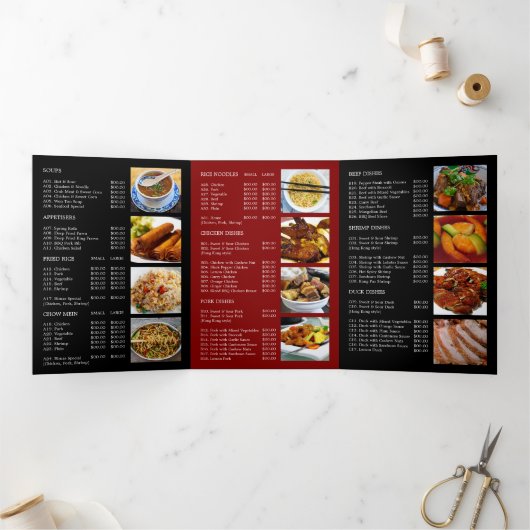 Menu du restaurant chinois Tri-Fold Flyer (Intérieur)