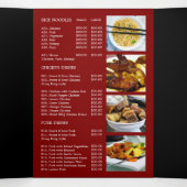Menu du restaurant chinois Tri-Fold Flyer (Intérieur au milieu)