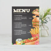Menu du restaurant de fastfood (Debout devant)