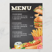 Menu du restaurant de fastfood (Devant)