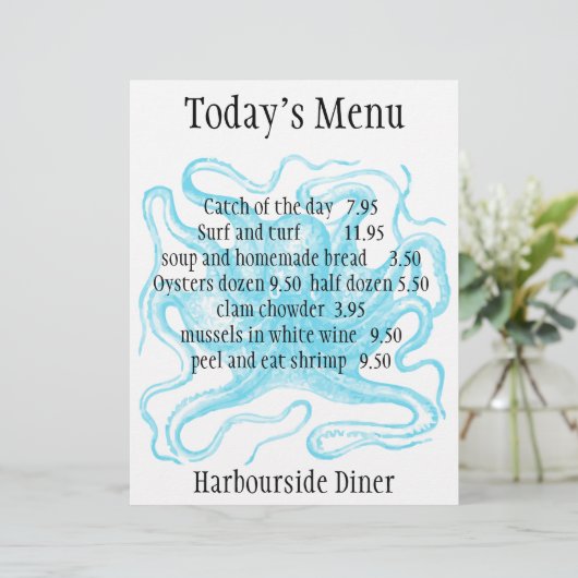 Menu du restaurant de fruits de mer (Debout devant)