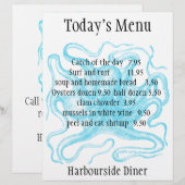 Menu du restaurant de fruits de mer (Devant / Derrière)