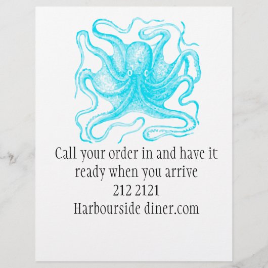 Menu du restaurant de fruits de mer (Dos)