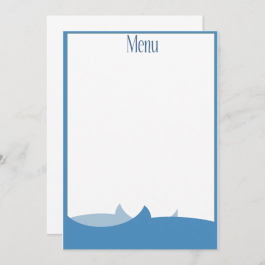 Menu du restaurant de fruits de mer (Devant / Derrière)