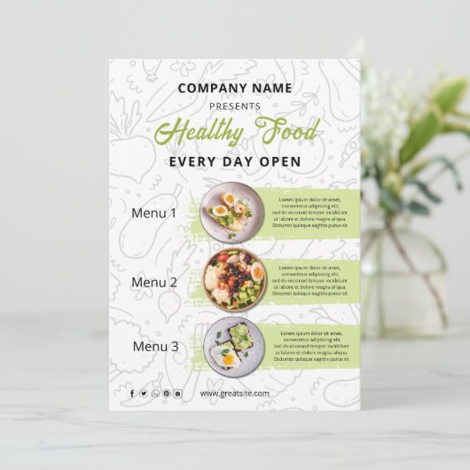 Menu du restaurant de traiteur en aliments frais e (Debout devant)