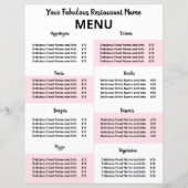 Menu du restaurant jetable pour Covid-19 Pink (Devant)