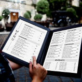 Menu du restaurant moderne Plante Feuille Noir & B