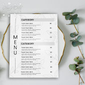 Menu du restaurant moderne Plante Feuille Noir & B