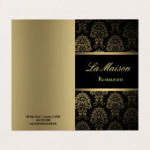 menu du restaurant plié carte de visite (Extérieur déplié)