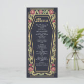 Menu du Rose de café gothique Mariage bleu (Debout devant)