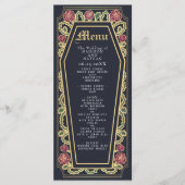 Menu du Rose de café gothique Mariage bleu (Devant)