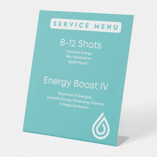 Menu du service de panneau 10 x 12 (Recto)