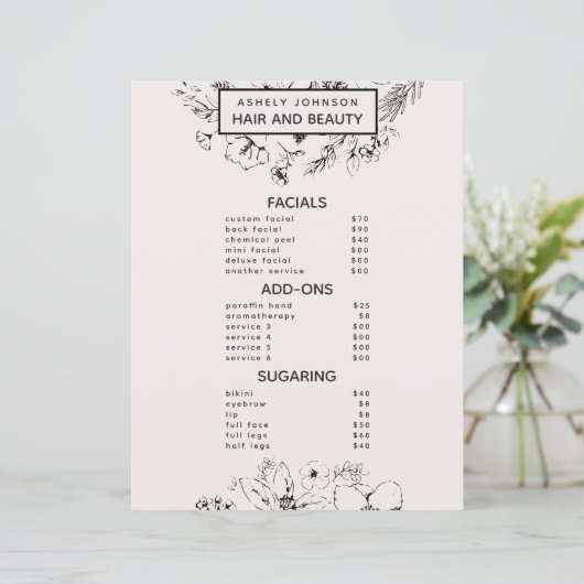 Menu du Spa de services Black 3 de QR Code moderne (Debout devant)