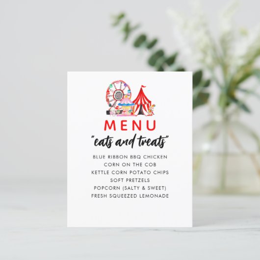 Menu du spectacle de fête d'anniversaire du Carnav (Debout devant)