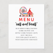 Menu du spectacle de fête d'anniversaire du Carnav (Devant)