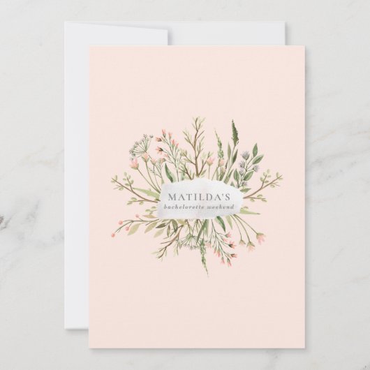 Menu du week-end de fleurs d'aquarelle (Dos)