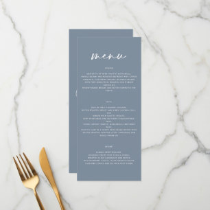 Menu Dusty bleu moderne simple élégant mariage