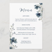 Menu Dusty Blue Botanical Wedding (Devant)