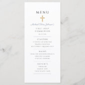 Menu Dusty Blue Boy First Communion (Devant)