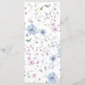 Menu Dusty Blue Elegant Watercolor Floral Wedding (Dos)