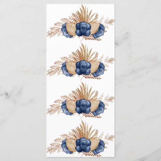 Menu Dusty Blue en Pampas Floral Vrijgezellenfeest (Achterkant)