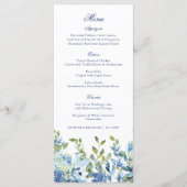 Menu Dusty Blue et Navy Floral Wedding Réception (Devant)