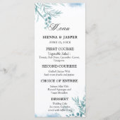 Menu Dusty Blue Eucalyptus Mariage de prairie sauvage (Devant)