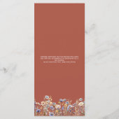 Menu Dusty Blue Fleurs sauvages Élégant Mariage en terr (Dos)