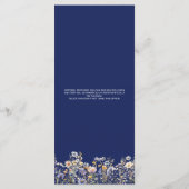 Menu Dusty Blue Fleurs sauvages Formal Elegant Mariage  (Dos)