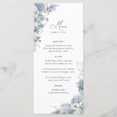 Menu Dusty Blue Floral Wedding Reception Dinner (Devant)