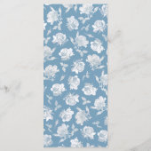 Menu Dusty Blue Line Art Rose Dinner Details Wedding (Dos)