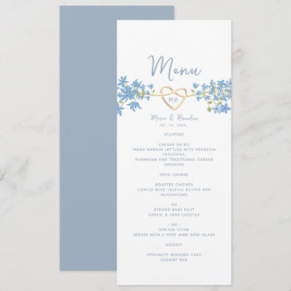 Menu Dusty Blue Mariage