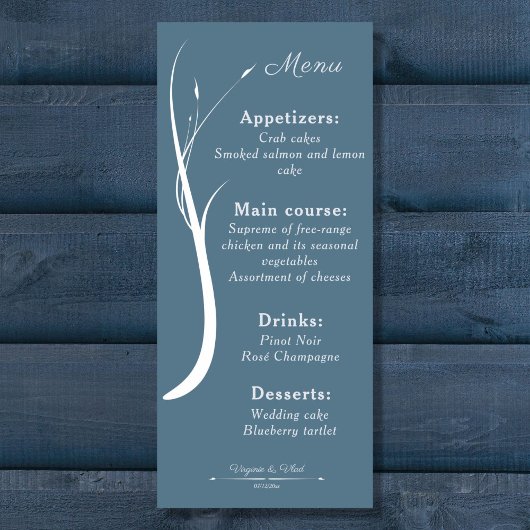 Menu Dusty Blue Mariage